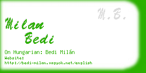 milan bedi business card