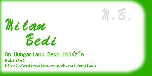 milan bedi business card